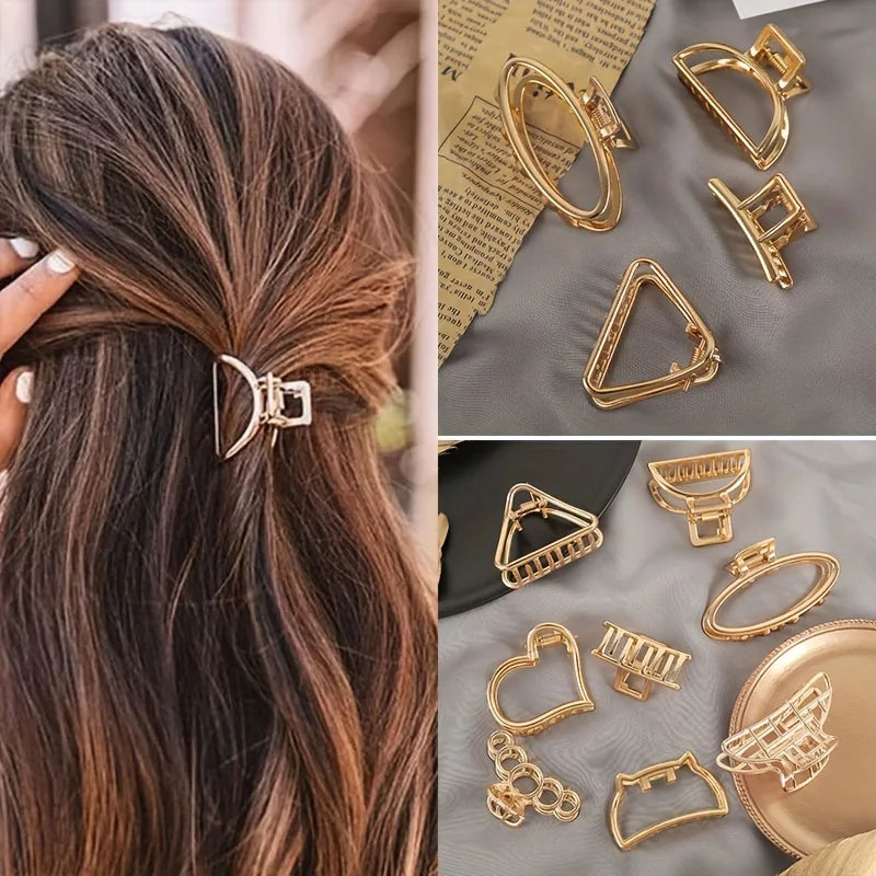 Combo com 3 Mini prendedor de cabelo dourado - Beauty Hair